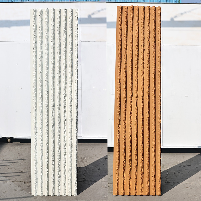PU Semicircular grille 3D stone texture pu stone wall panel exterior artificial stone polyurethane wall cladding sheet