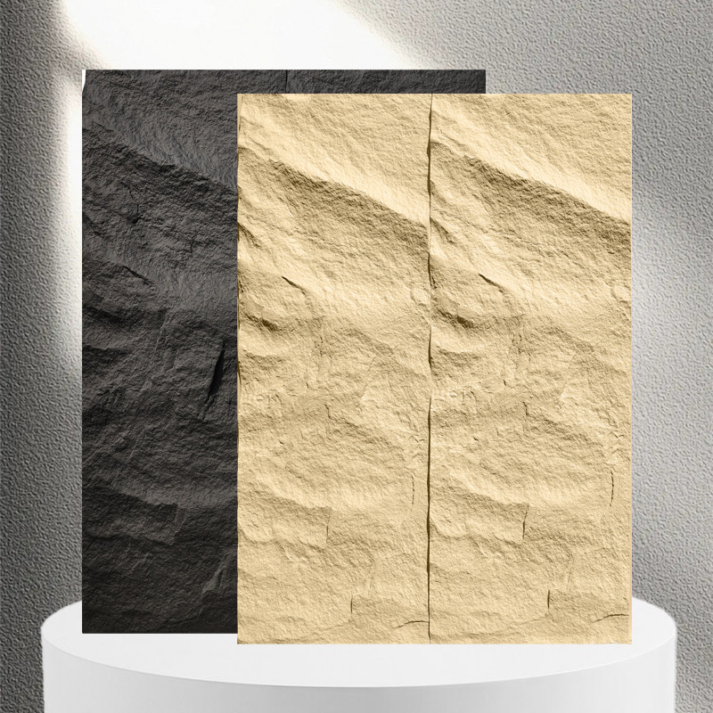 PU Stone slabs 3D stone texture pu stone wall panel exterior artificial stone polyurethane wall cladding sheet