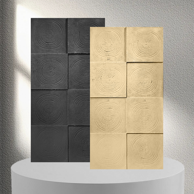 PU Growth Ring 3D stone texture pu stone wall panel interior exterior faux artificial stone polyurethane wall cladding sheet